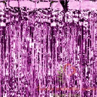 Folinių juostelių užuolaida lietutis ryškiai rožinės spalvos