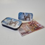 Skardinė dėžutė pinigams - Balta meška